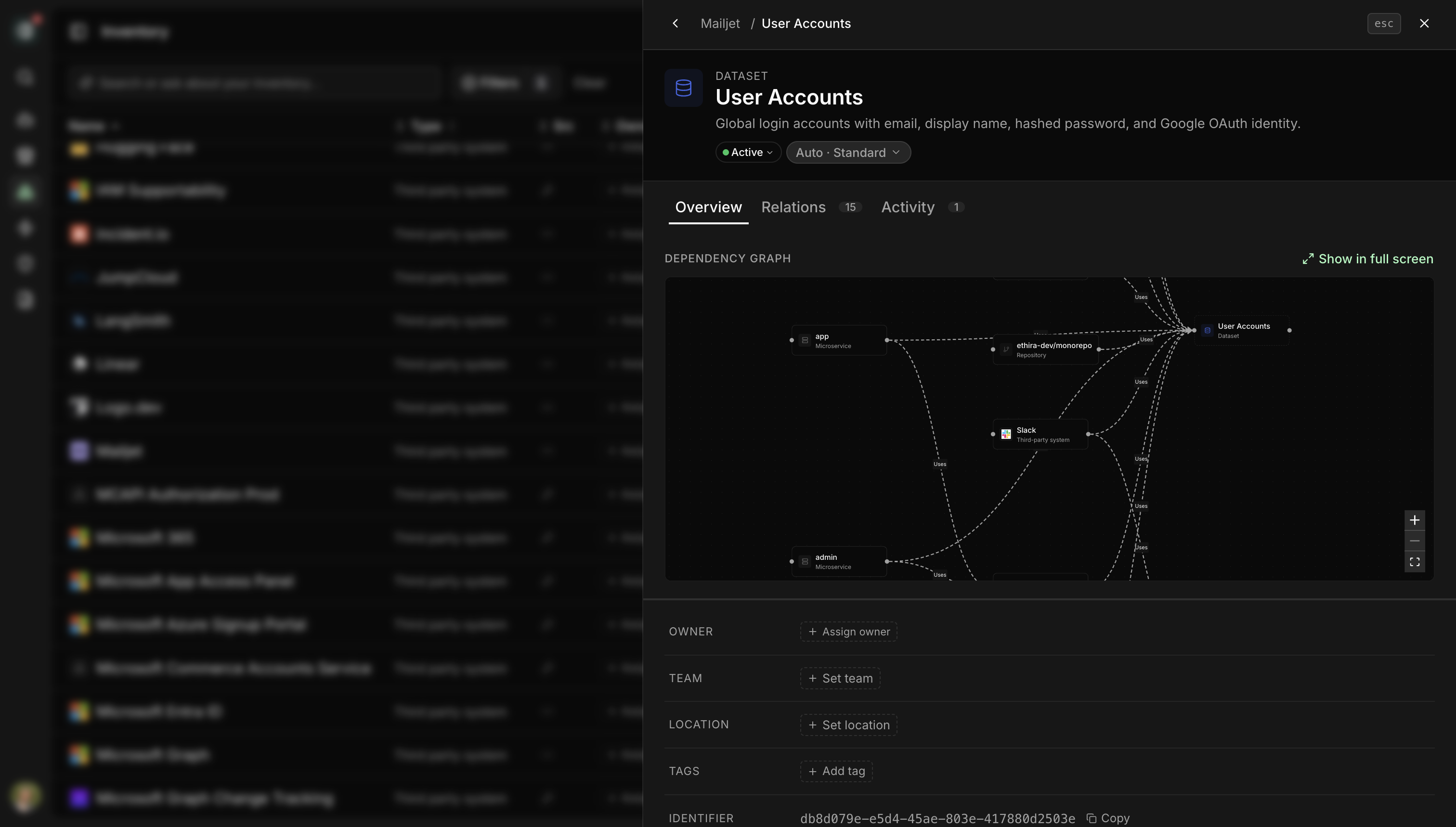 Asset intelligence drawer for openai/gpt-5.4 with dependency graph